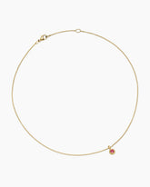 Cable Collectibles® Teen Birthstone Necklace in 18K Yellow Gold with Pink Tourmaline, 3mm